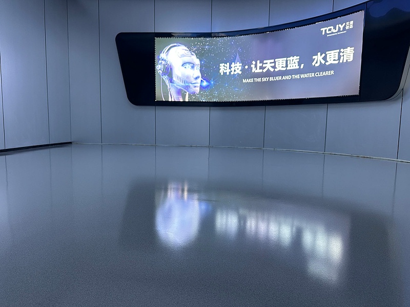 佛山地卫士地坪漆展厅彩砂自流平地坪漆完工图