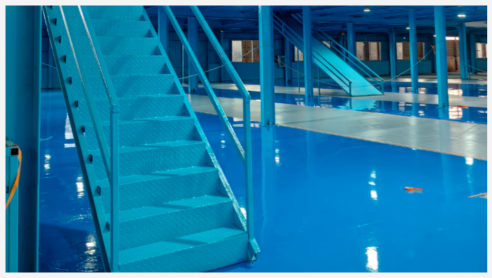 楼梯：地卫士环氧防锈无尘地坪漆完工图