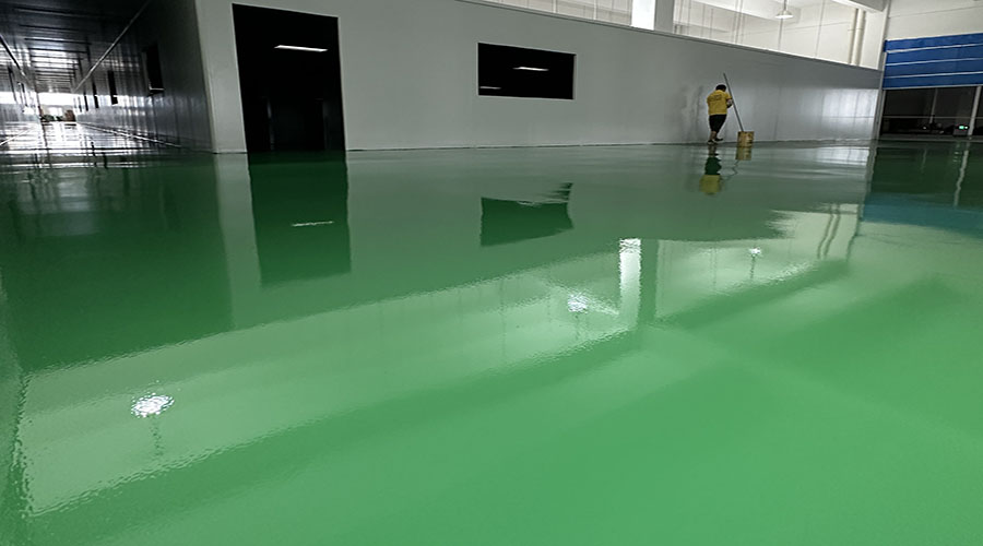 深圳聚悦环境科技公司选用地卫士滚面耐磨型环氧地坪工程
