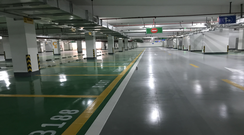 停车场车库地坪漆,车库地坪漆,地坪漆施工,停车场地坪