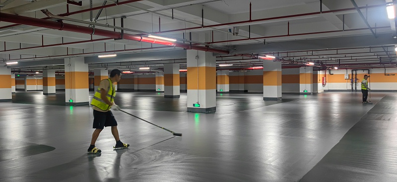 地卫士停车场超耐磨地坪漆施工图 地卫士停车场超耐磨地坪漆施工图