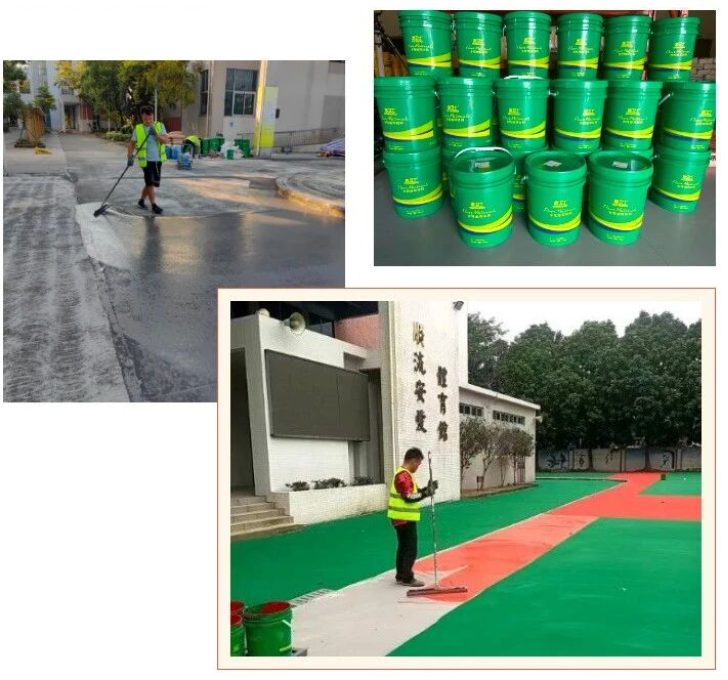 地卫士水性环保丙烯酸运动场地坪漆施工过程