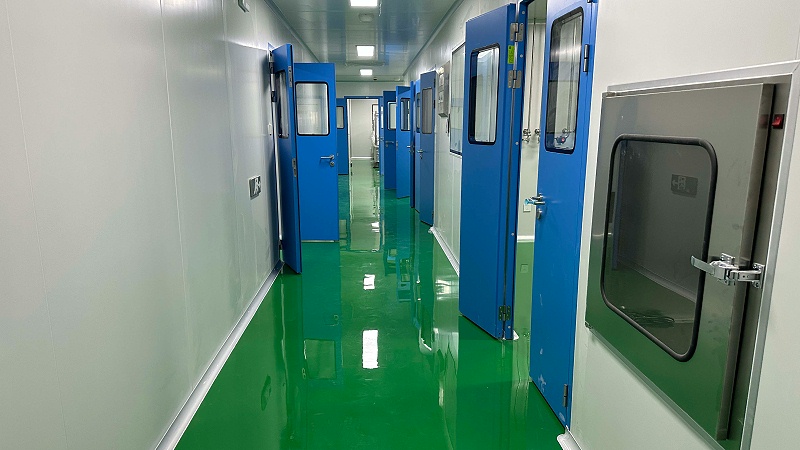 生物制药工厂车间地卫士水性环氧自流平地坪漆完工图