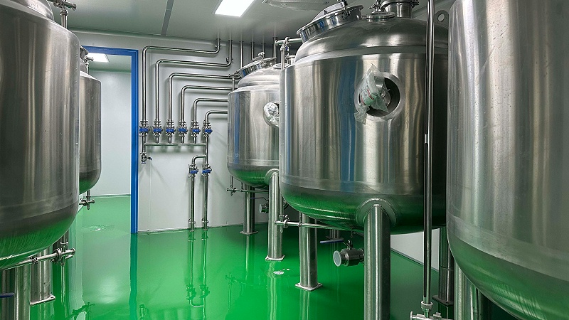 生物制药工厂车间地卫士水性环氧自流平地坪漆完工图