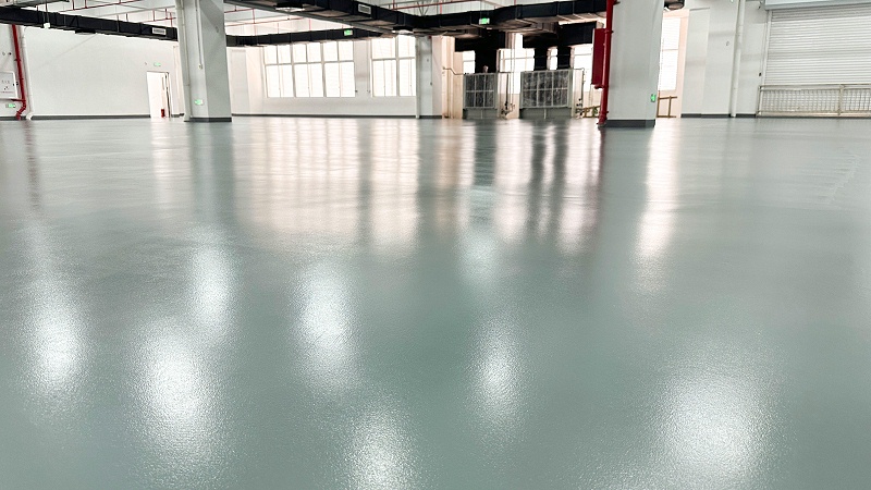 广东天清佳远工业废气处理环保设备制造工厂车间地卫士聚氨酯砂浆超耐磨地坪漆完工图