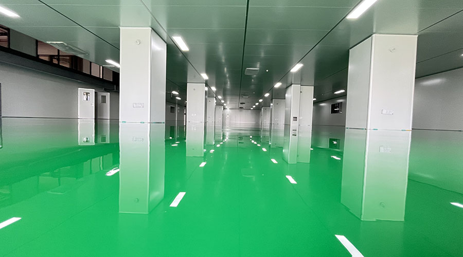 广东智科未来科技集团电子车间防静电自流平地坪漆工程