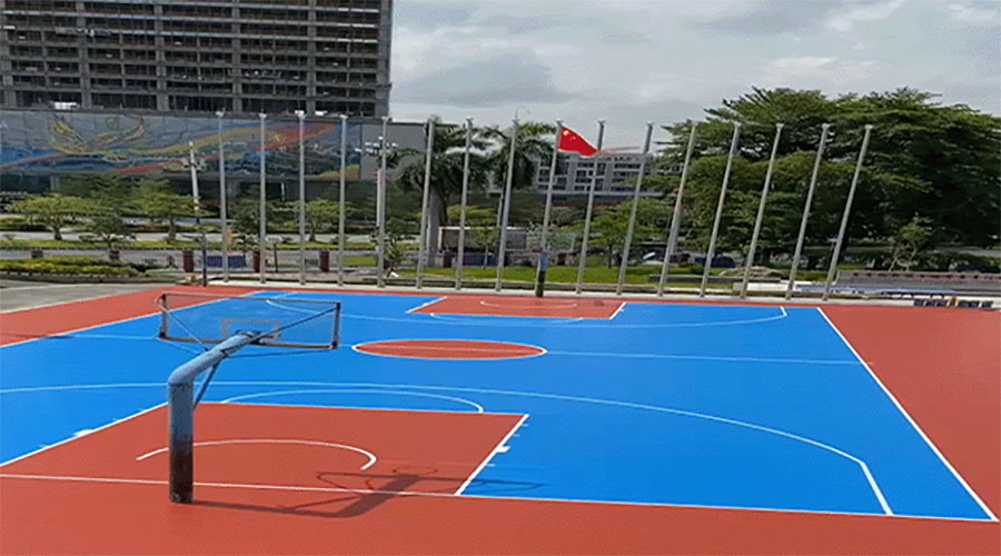 聚氨酯多功能运动场地坪完工效果图 聚氨酯多功能运动场地坪完工效果图