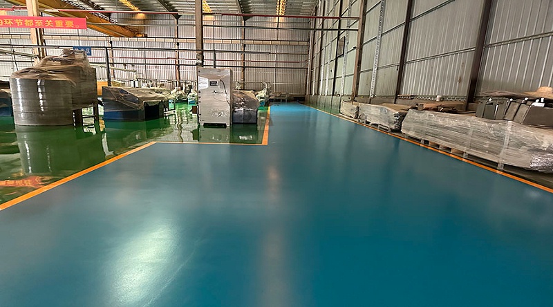 中山箱当好包装材料有限公司“地卫士”滚面耐磨型环氧地坪及聚氨酯砂浆超耐磨型地坪漆完工图一角