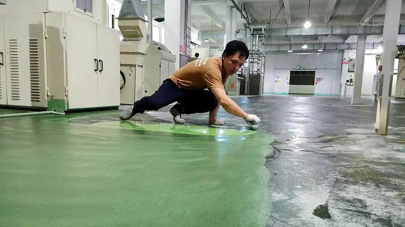 广东美登新材料纸业有限公司工厂车间“地卫士”滚面耐压砂浆型环氧地坪漆施工图