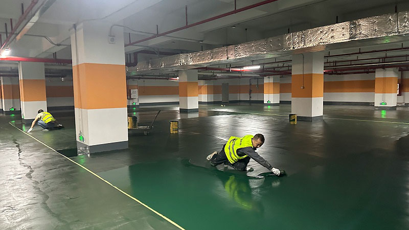 地卫士停车场超耐磨地坪漆施工图 地卫士停车场超耐磨地坪漆施工图