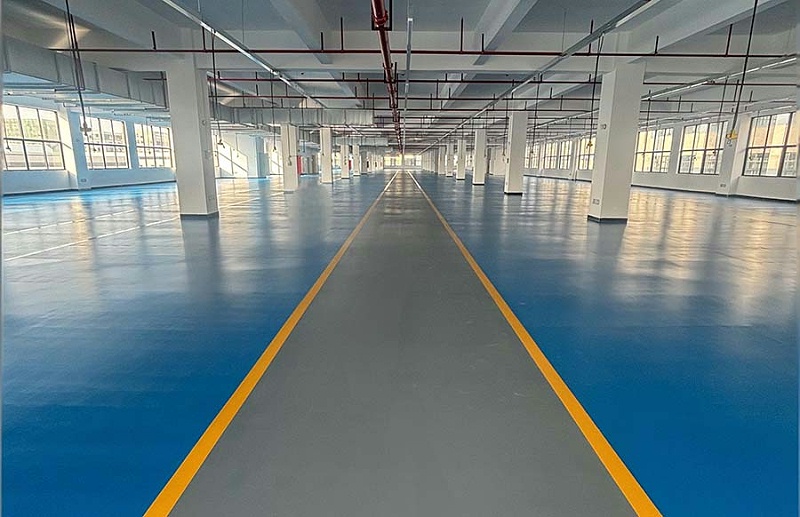 惠州包装机械设备制造工厂车间超耐磨地坪漆完工图