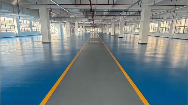 惠州包装机械设备制造工厂车间选用超耐磨地坪漆工程